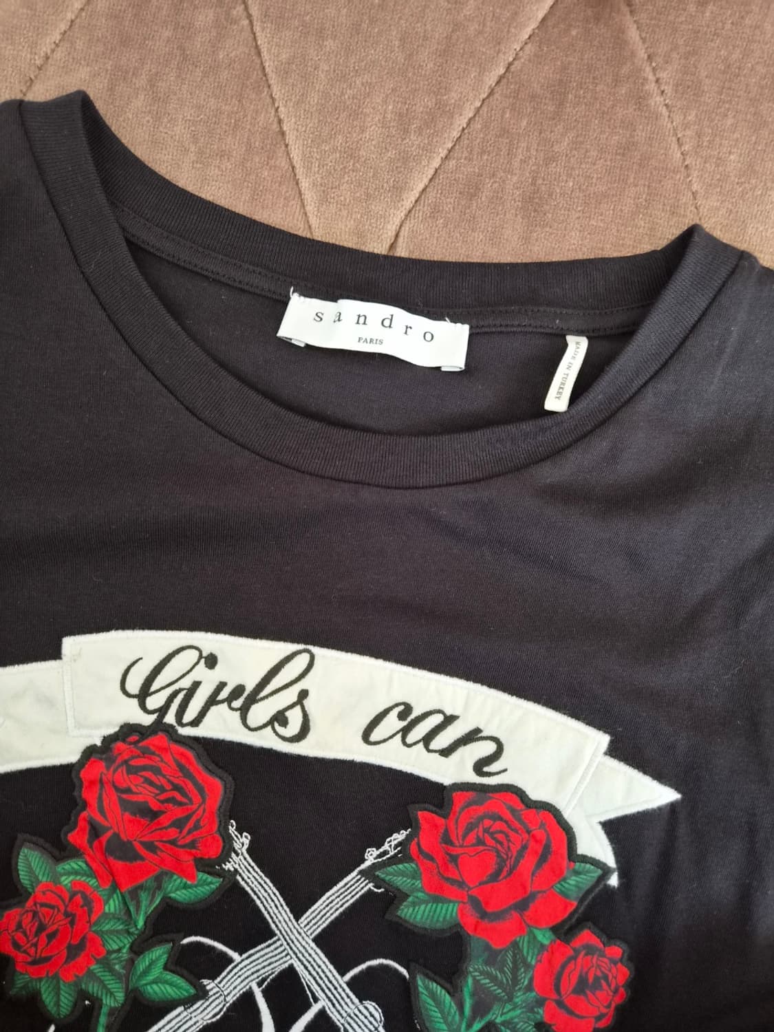 새제품)산드로 여성 로즈패치반팔티셔츠 1사이즈 상품이미지5