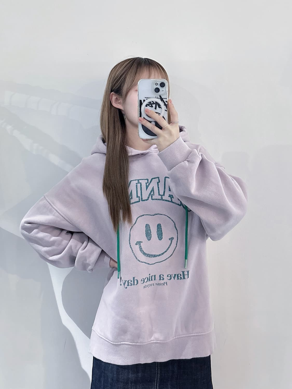 가니 빅로고 스마일 후드 상품이미지1