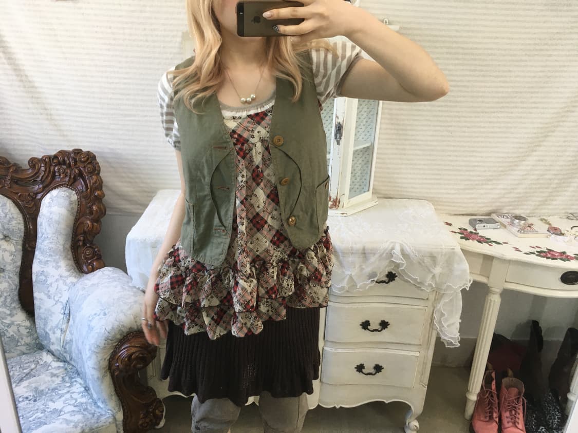 빈티지 모리 포켓 레이어드 베스트 상품이미지1