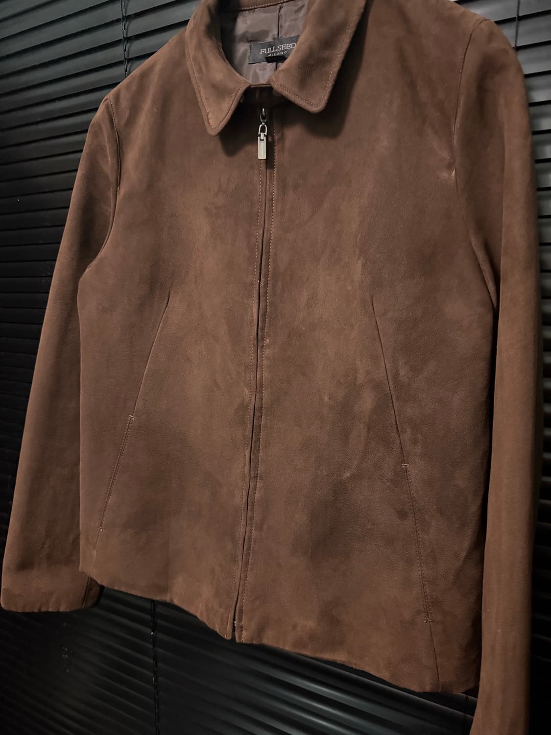 FULLSEED 밀라노 브라운 갈색 스웨이드 세무 레더 가죽 코치 자켓  상품이미지4