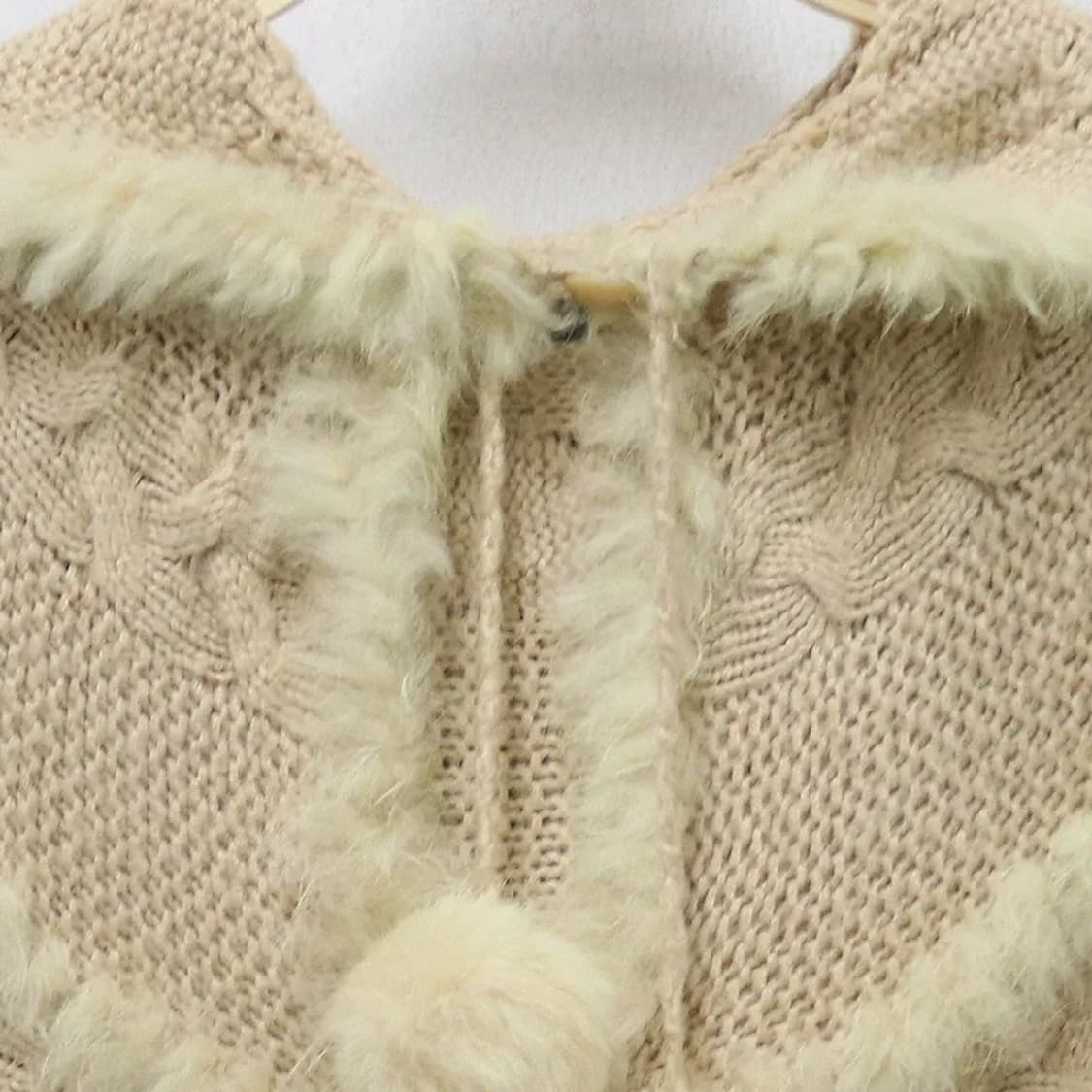 DOSCH 퍼 배색 울 니트 케이프 62693 상품이미지3