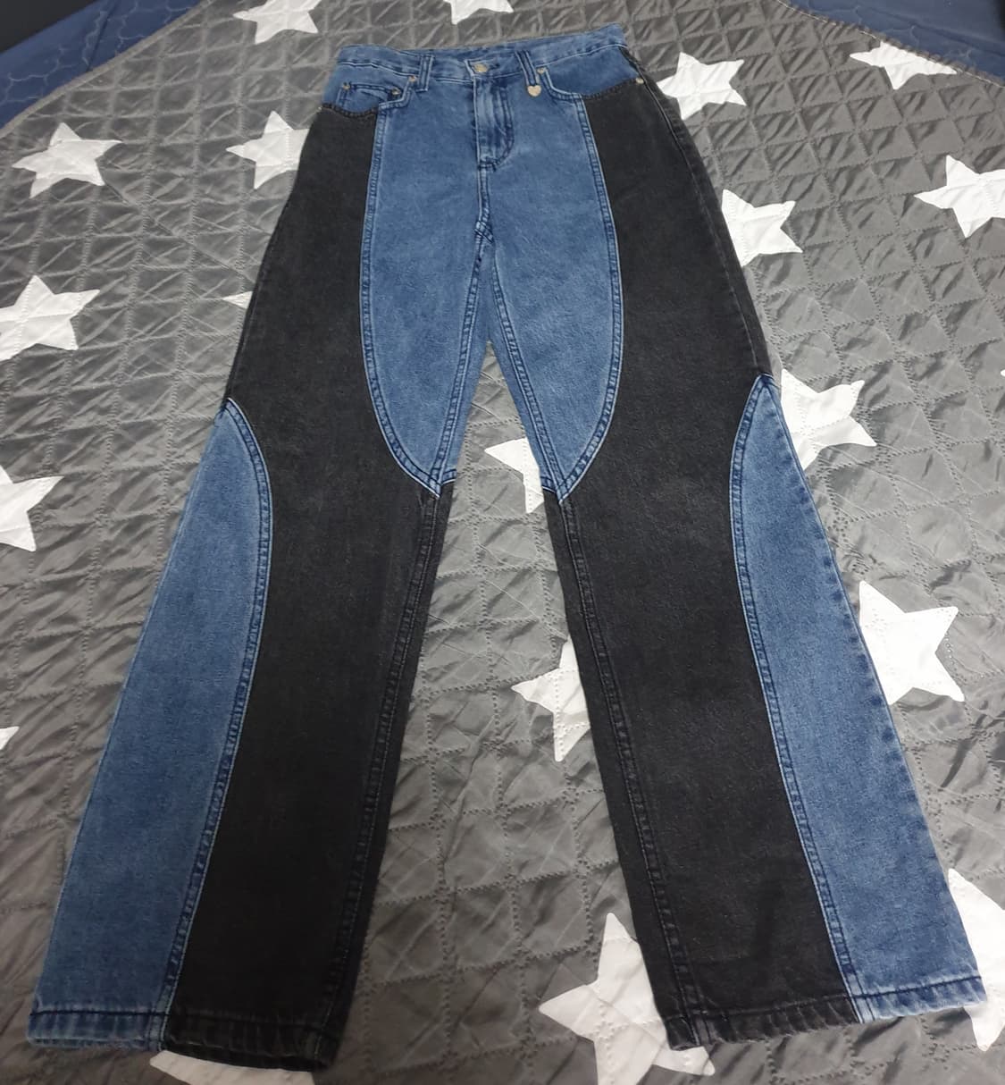 TARGETTO 타게토 배색 세미부츠컷 커브드 데님팬츠 인디고 (28) 상품이미지1