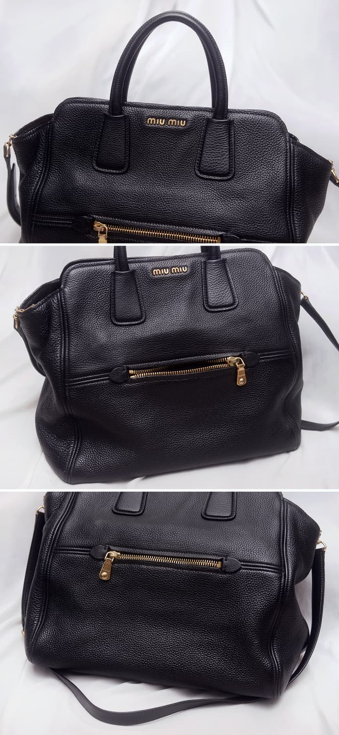 미우미우 (miu miu) 비텔로 카리브 금장 블랙 2웨이 빅토트.숄더백 상품이미지5