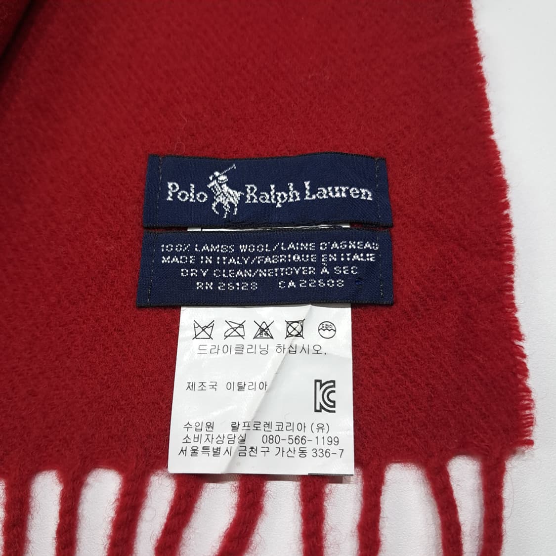 MX654 폴로 이태리판 램스울 빅포니 레드 머플러 목도리 상품이미지5