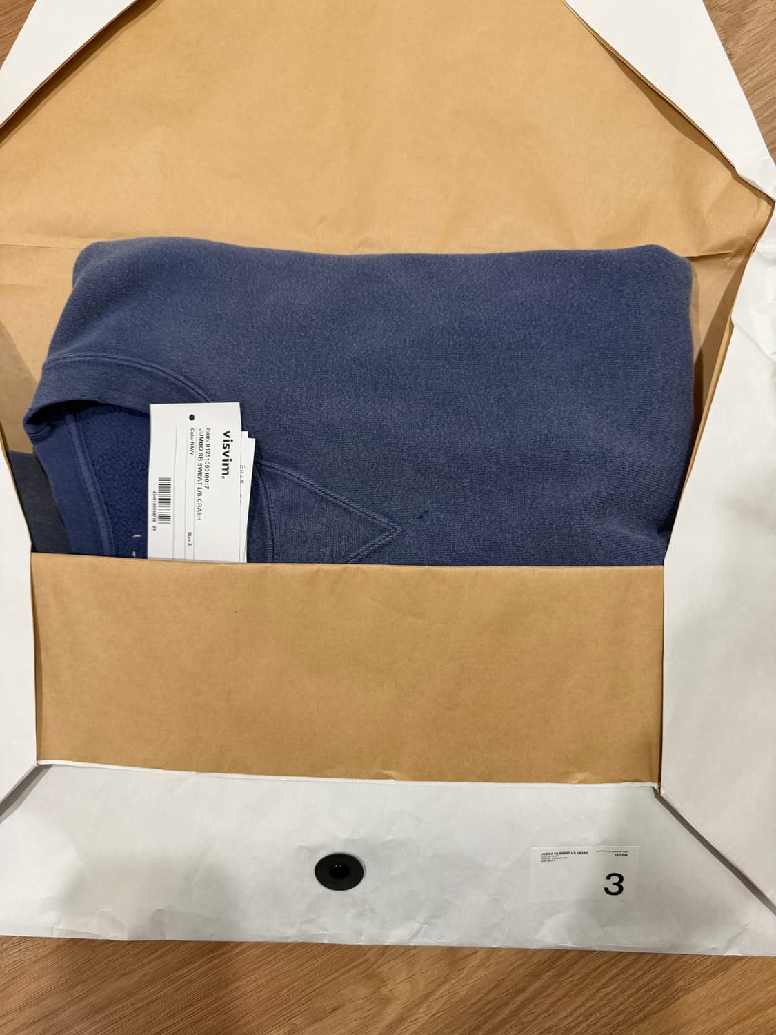 (3) 비즈빔 visvim 맨투맨 스웨트 점보 크러쉬 네이비 상품이미지6