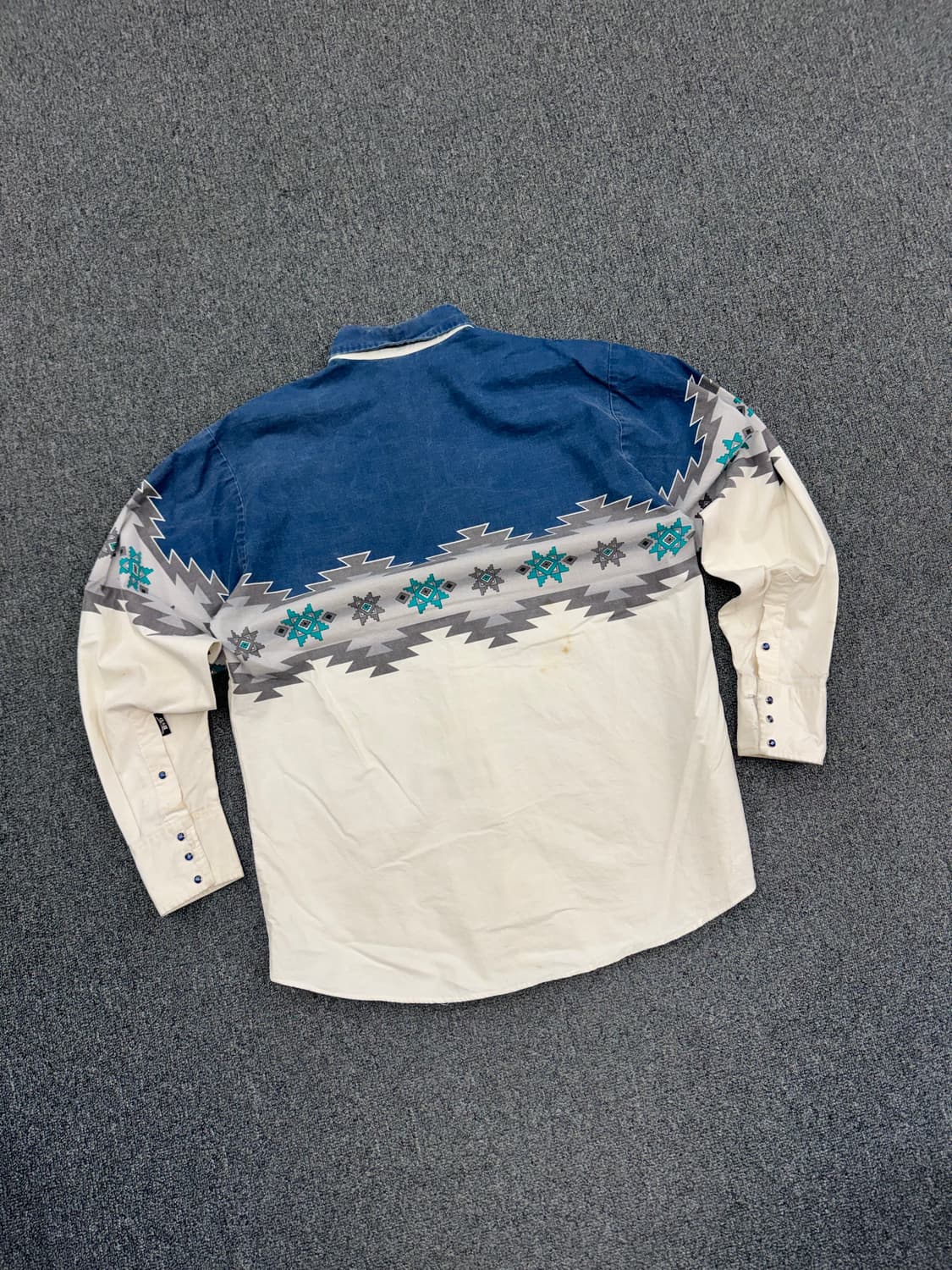 OS)BROIKS&DOWN 빈티지 나바호 패턴 투톤 셔츠 상품이미지7