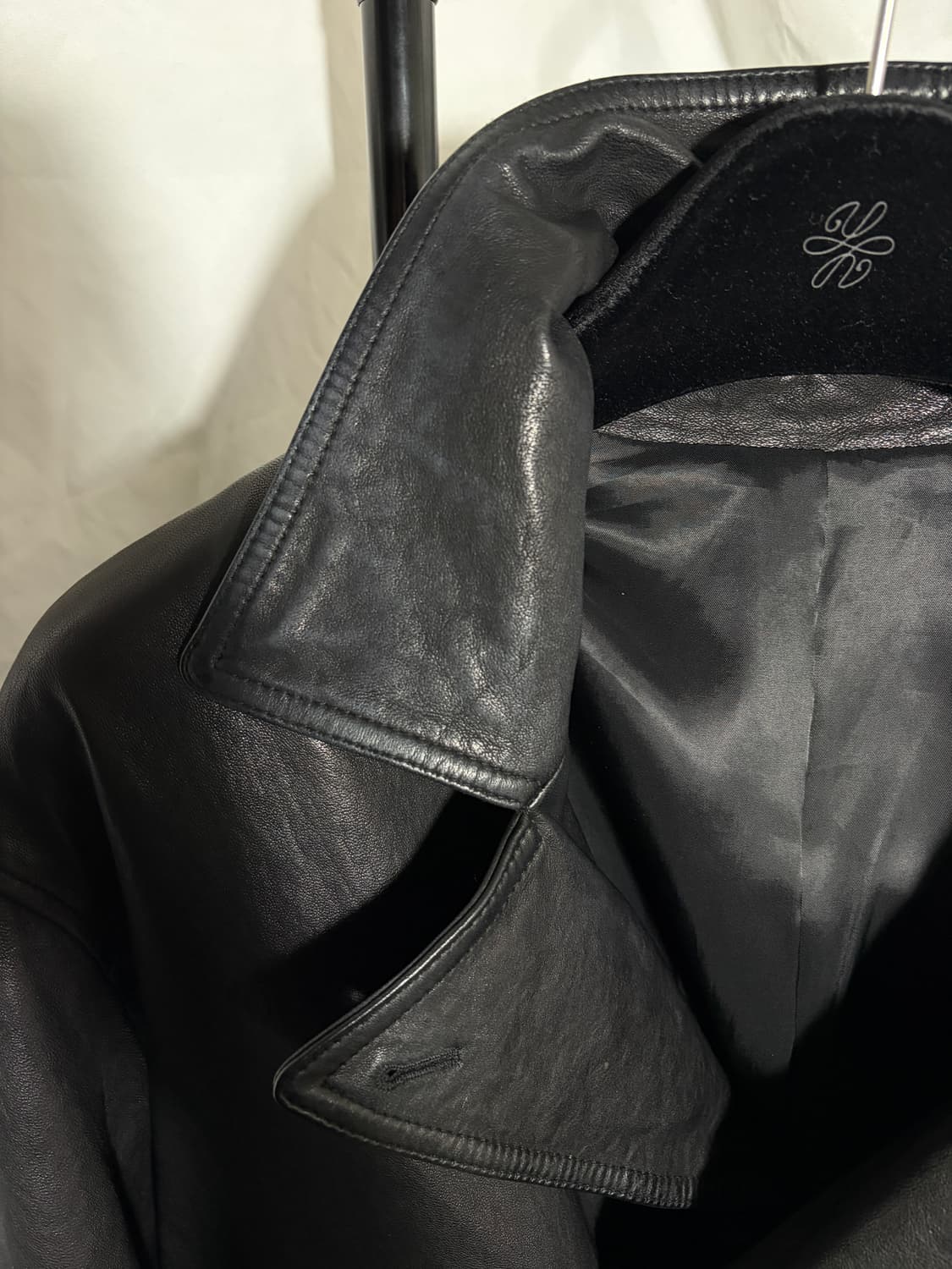 [S]유스 워시드 레더 피코트 상품이미지7