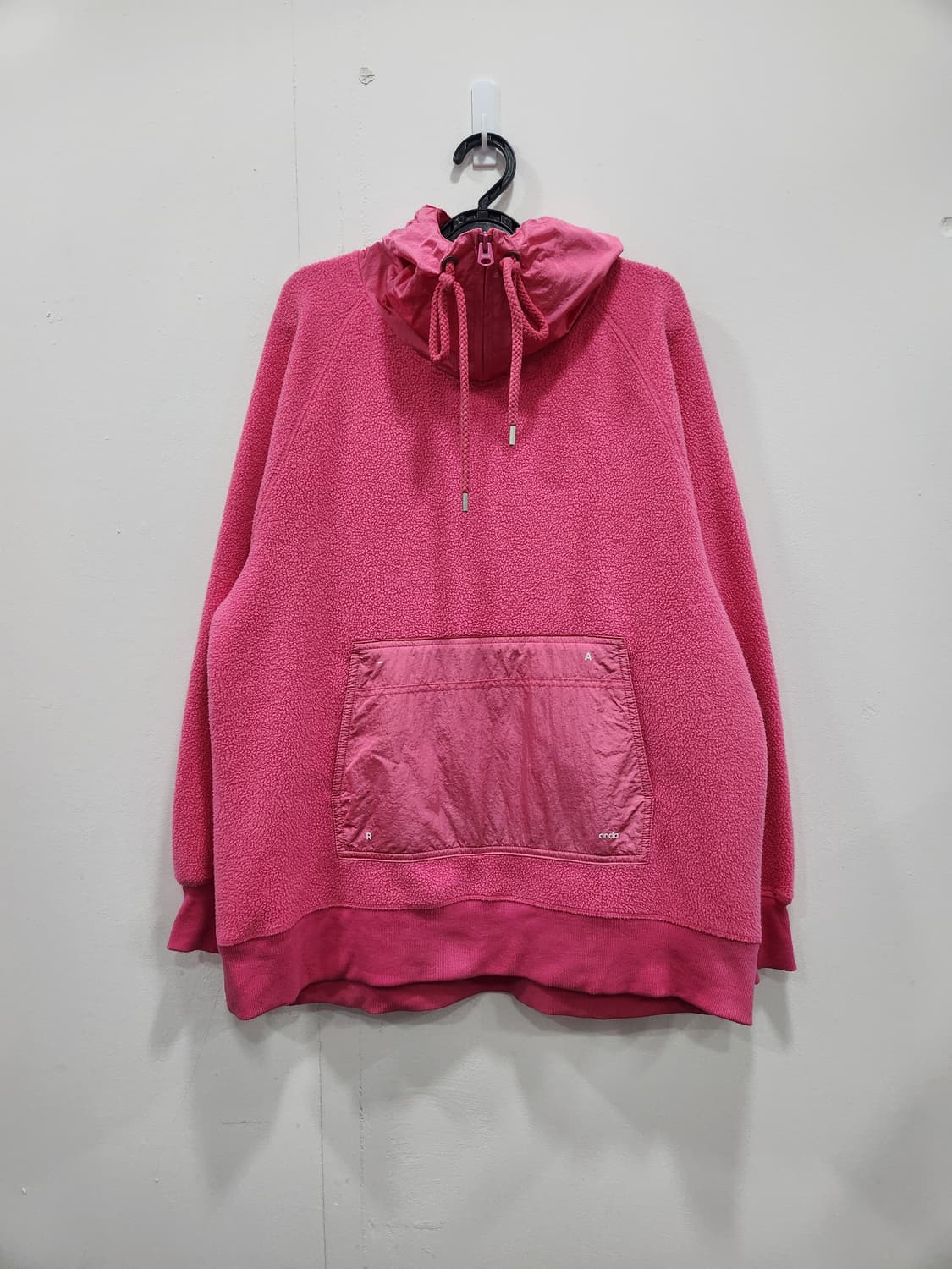 안다르(Andar) 핑크 플리스 후드티 2사이즈 상품이미지1