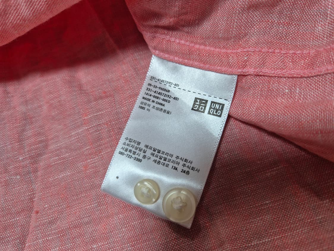 유니클로 남성 린넨 셔츠 XL 상품이미지8
