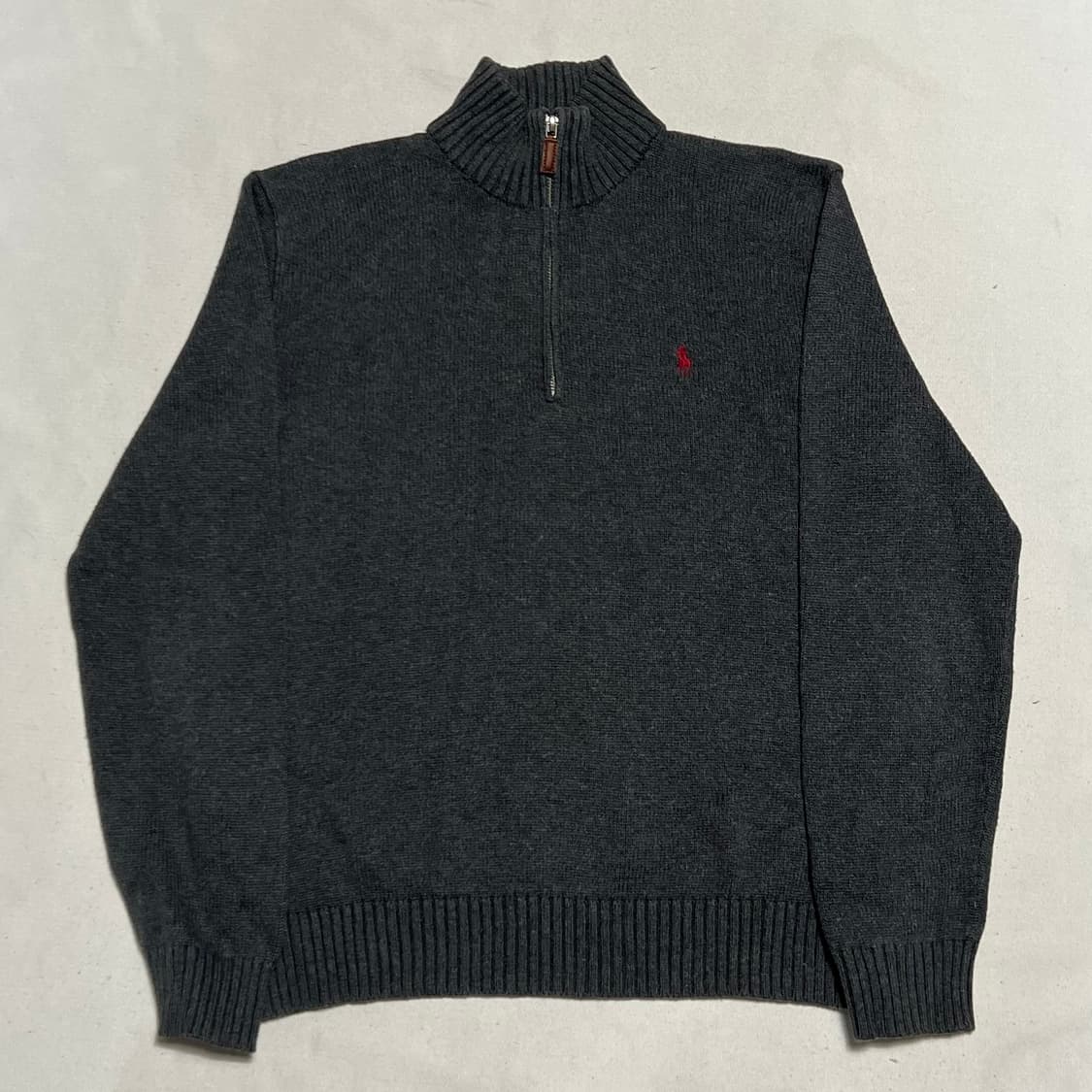 M 폴로랄프로렌 챠콜 코튼 반집업 니트 상품이미지2