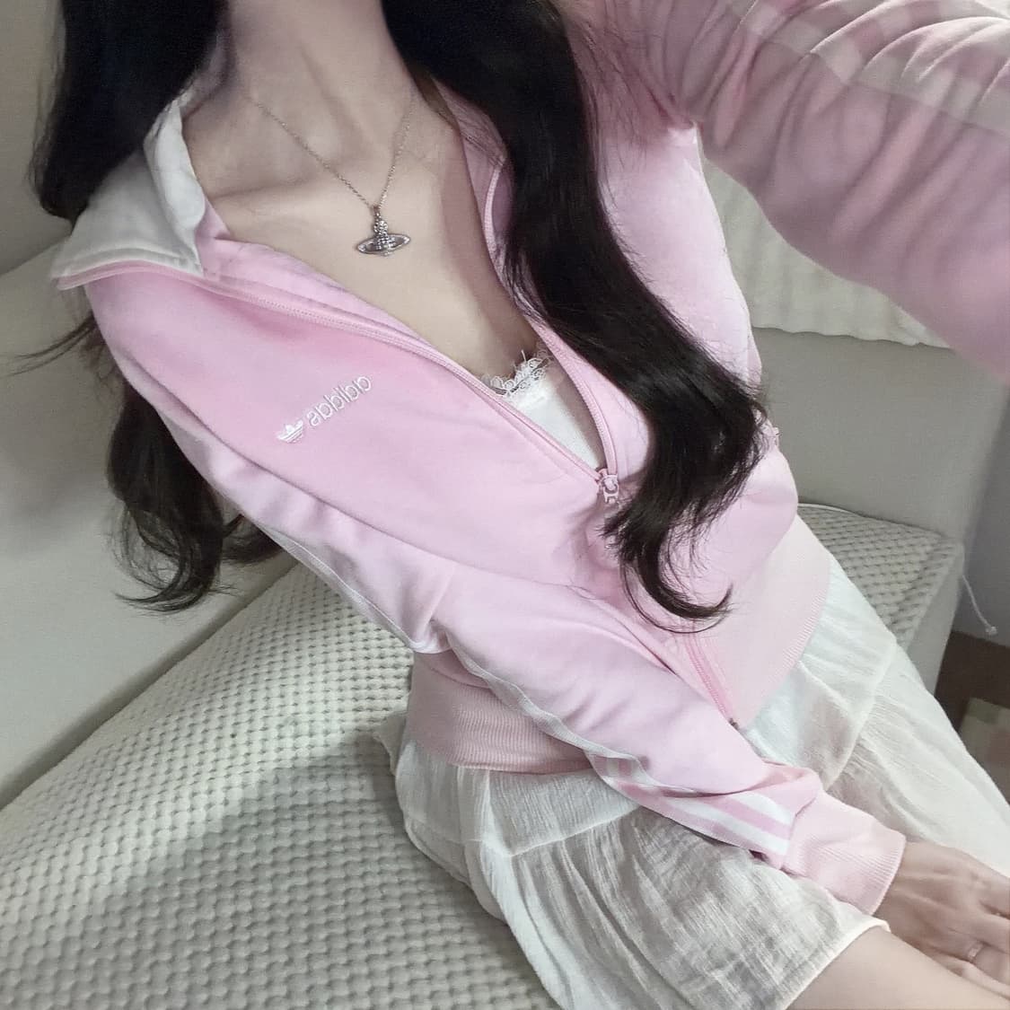 아디다스 대대장급 딸기우유 핑크 트랙탑 85 상품이미지3