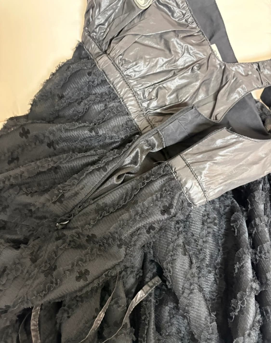 코이세이오 SQUARE NECK LACE DRESS BLACK 상품이미지6