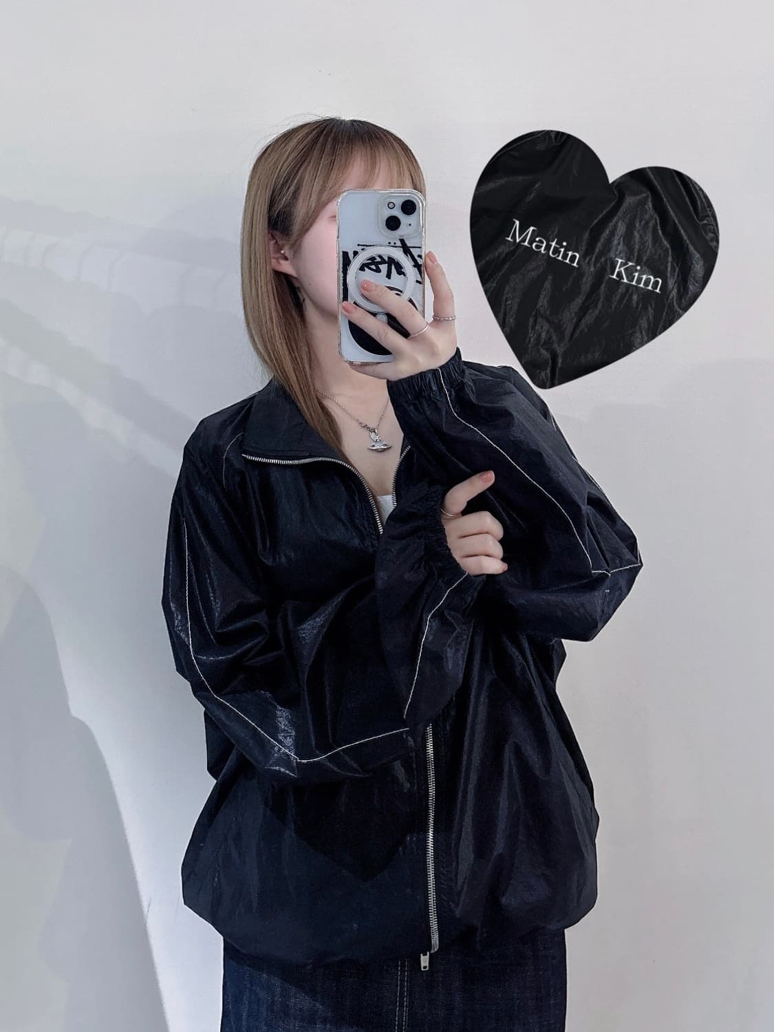 마땡킴 로고 코팅 점퍼 상품이미지1