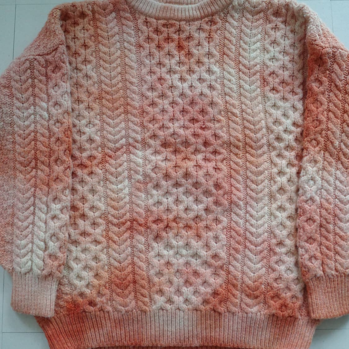 울 100% 피셔맨 타이다이드 케이블 니트 상품이미지4