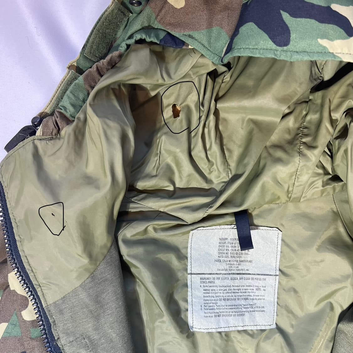 [M]90년대 미군 ECWCS 우드랜드 고어텍스 1세대 자켓 상품이미지10