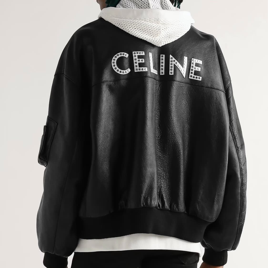 [S+급/48] 셀린느 백로고 스터드 레더 가죽 자켓 블랙 상품이미지9
