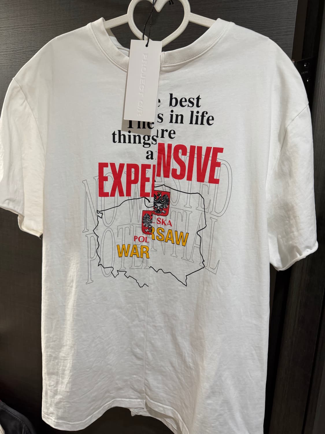 프로젝트 G/R 스플릿 티셔츠 화이트 3사이즈 (미착용) 상품이미지1