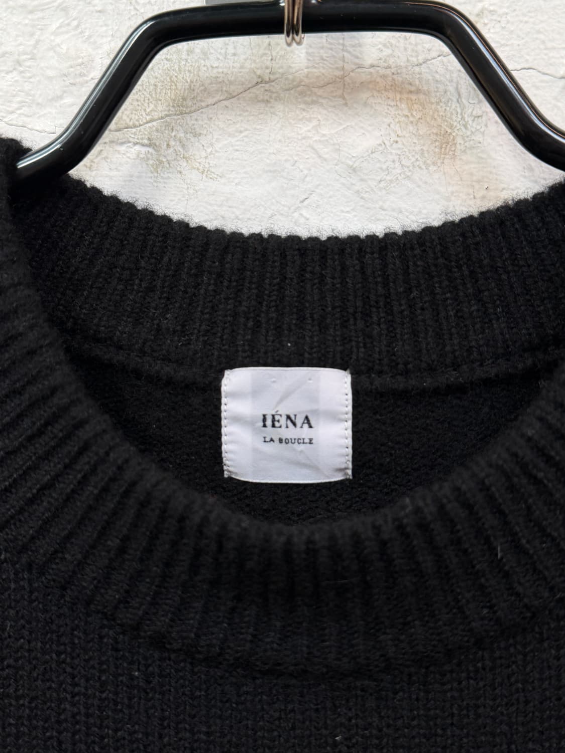 IENA 블랙 크루넥 벌룬 슬리브 울 니트 JAPAN OS 상품이미지2