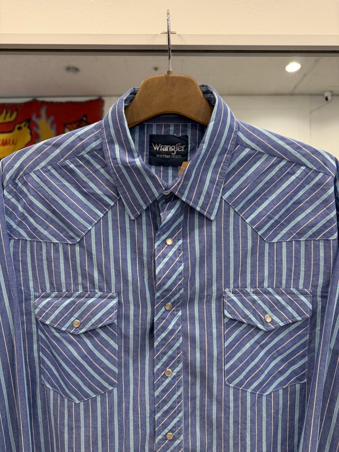 90s Wrangler 랭글러 웨스턴 스트라이프 셔츠 상품이미지3