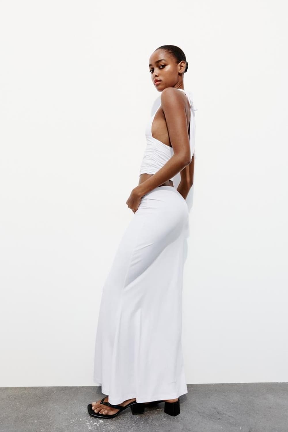 자라 화이트 롱 스커트 상품이미지5