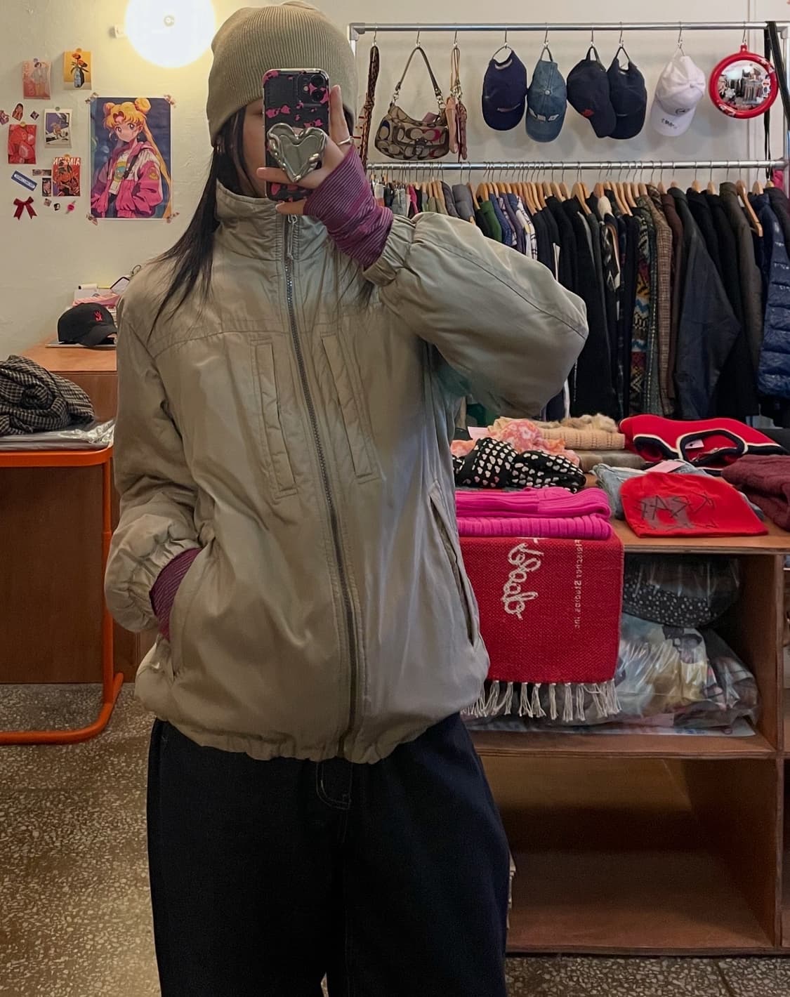 리버시블 그레이&브라운 점퍼 상품이미지2