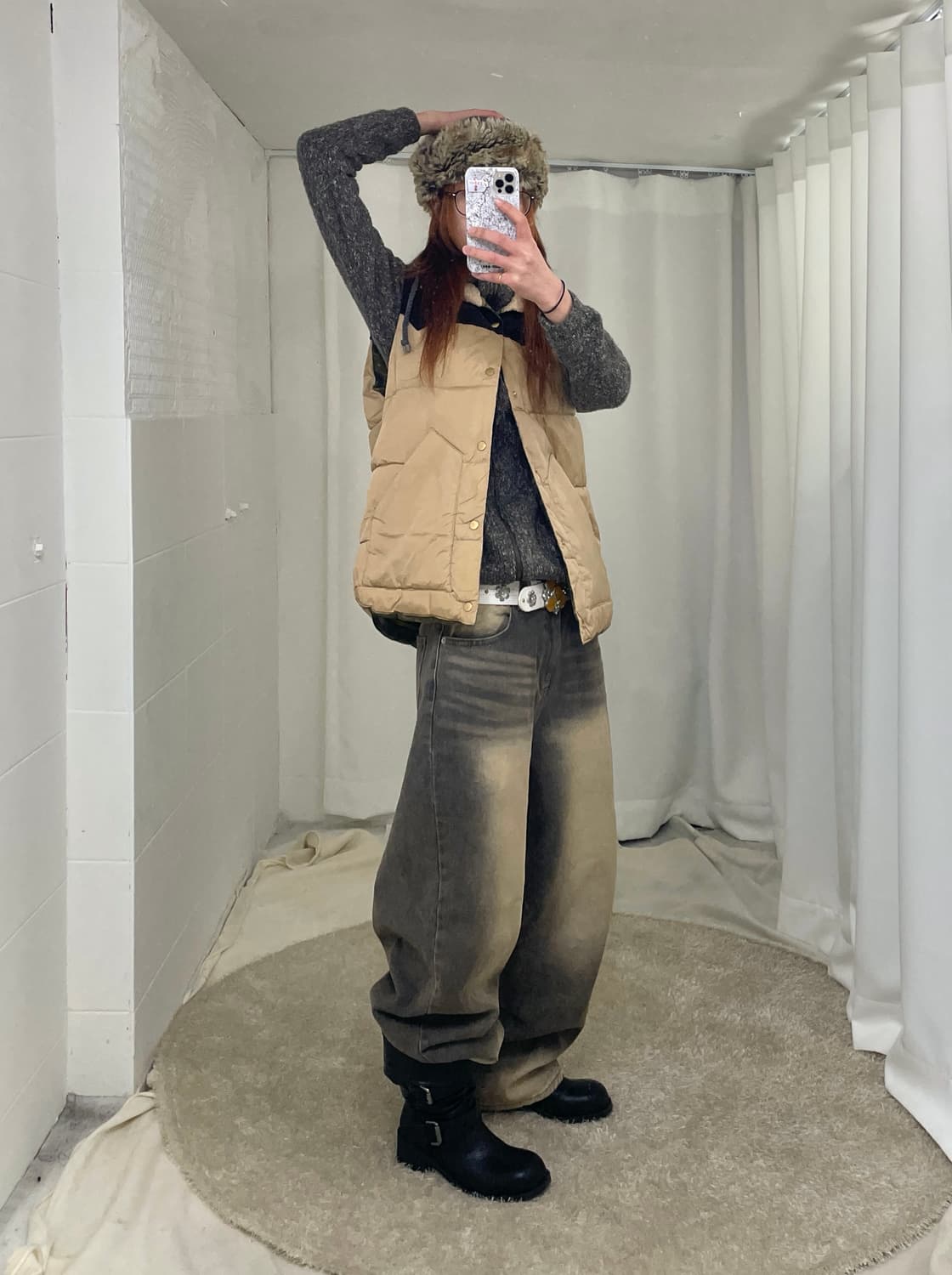 빈티지 브라운 데일리 웨스턴 힙 코디 세트 상품이미지1