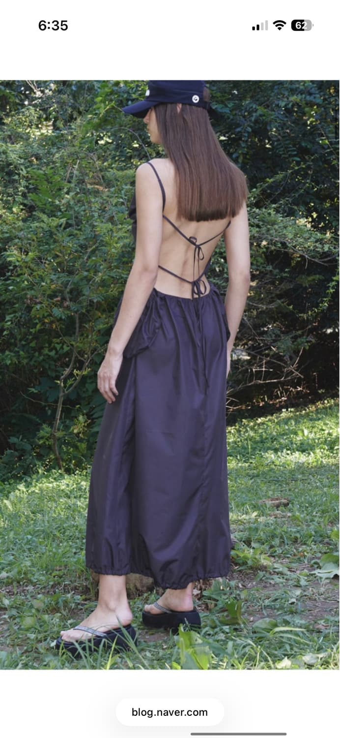 더 오픈 프로덕트 패치 포켓 셔링 드레스 딥 브라운 상품이미지4