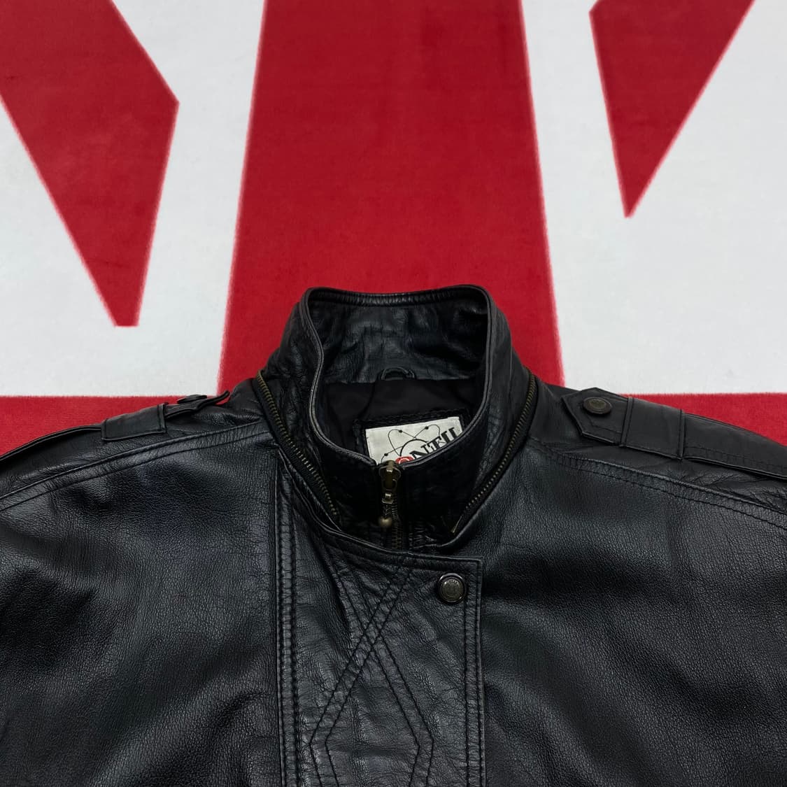 빈티지 가죽 봄버자켓 여성XL 상품이미지4