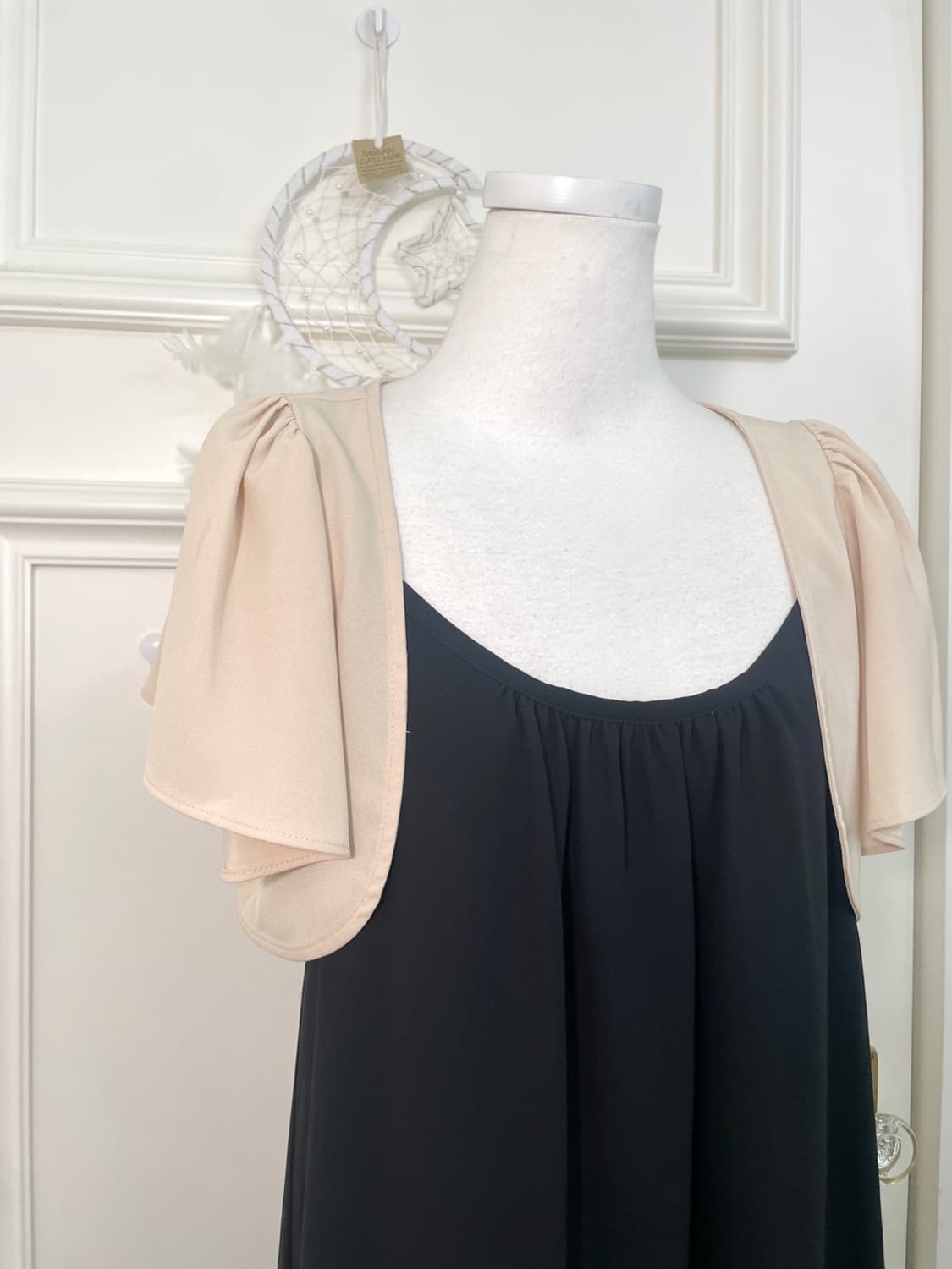 beige back cubic bow puff bolero 상품이미지6