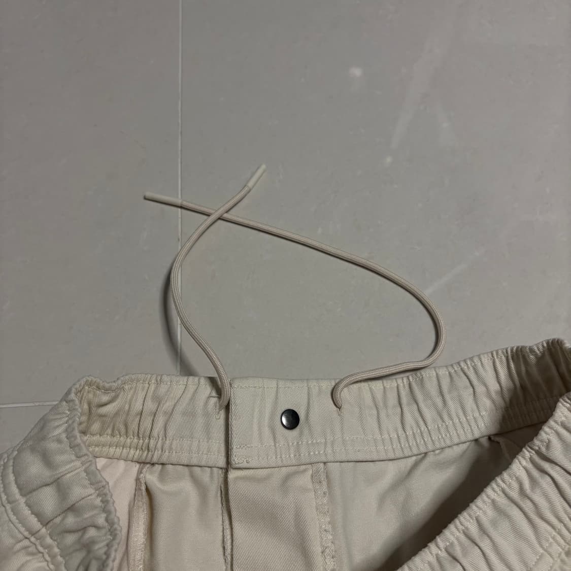 정품 아디다스 트레포일 와이드 치노팬츠 아이보리 밴딩 면바지 상품이미지7