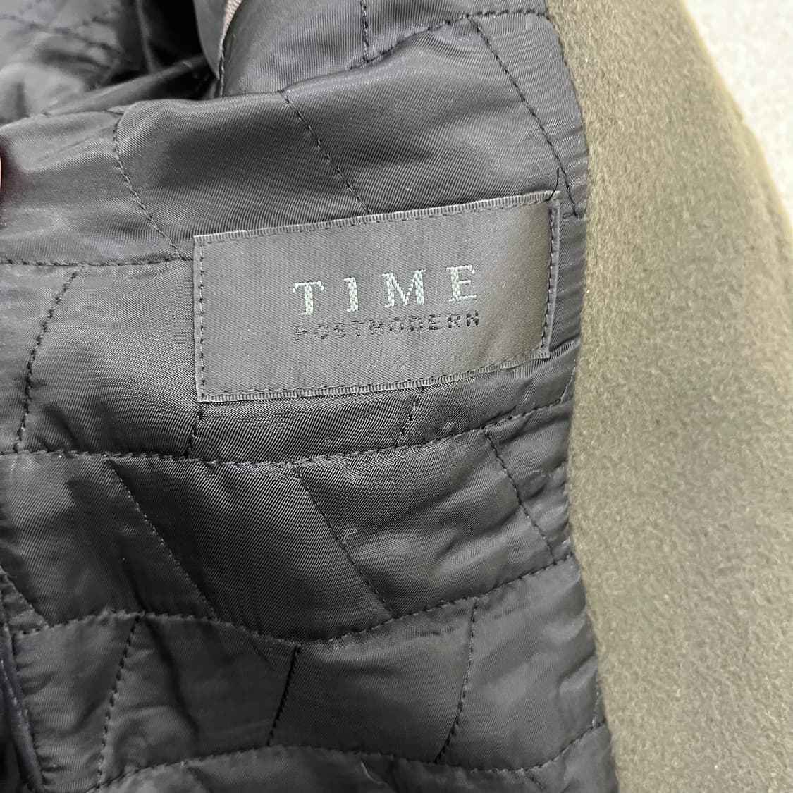 [100] 타임옴므 울캐시미어 싱글 코트 카키 4129 상품이미지7