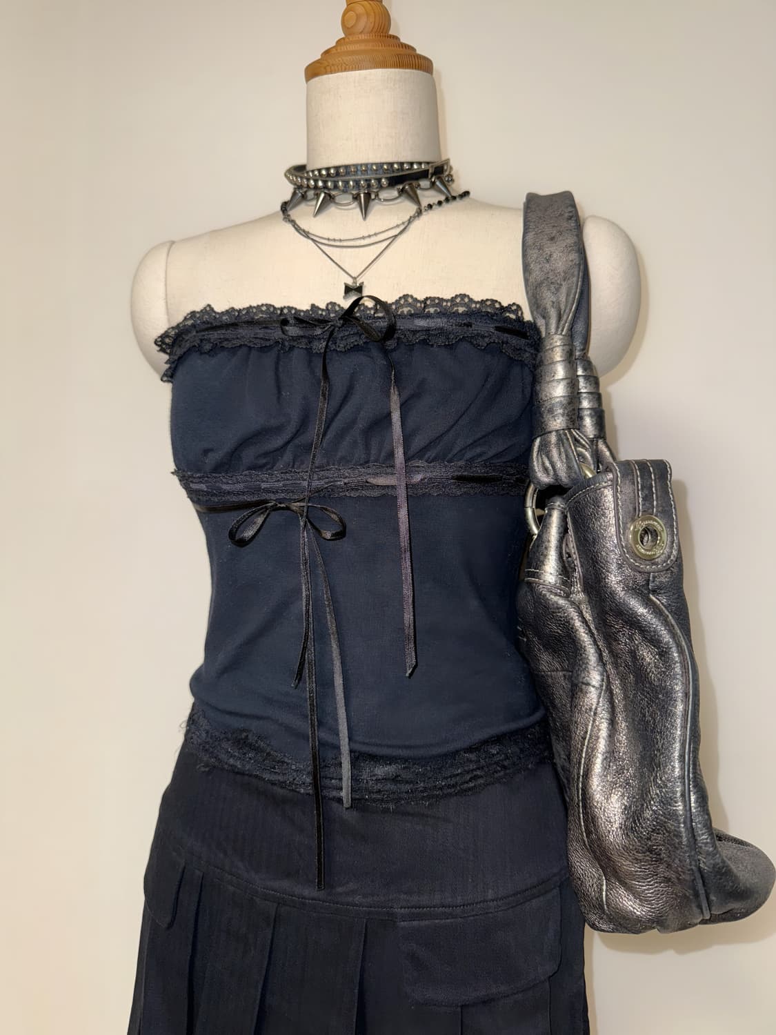 고스 트랄라라 리본 튜브탑 상품이미지3