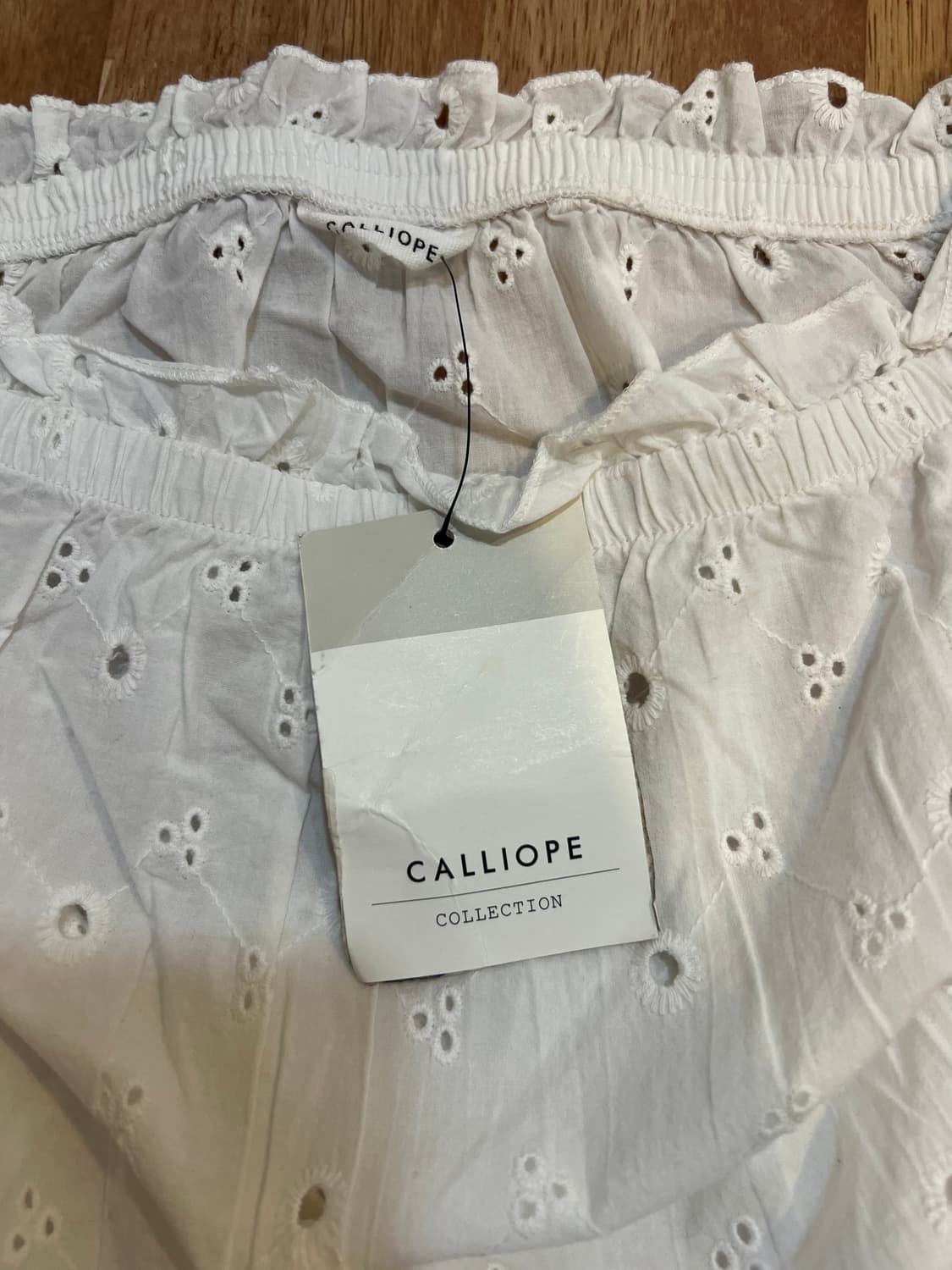 칼리오페 CALLIOPE 여성 화이트 레이스펀칭 크롭블라우스 상품이미지7