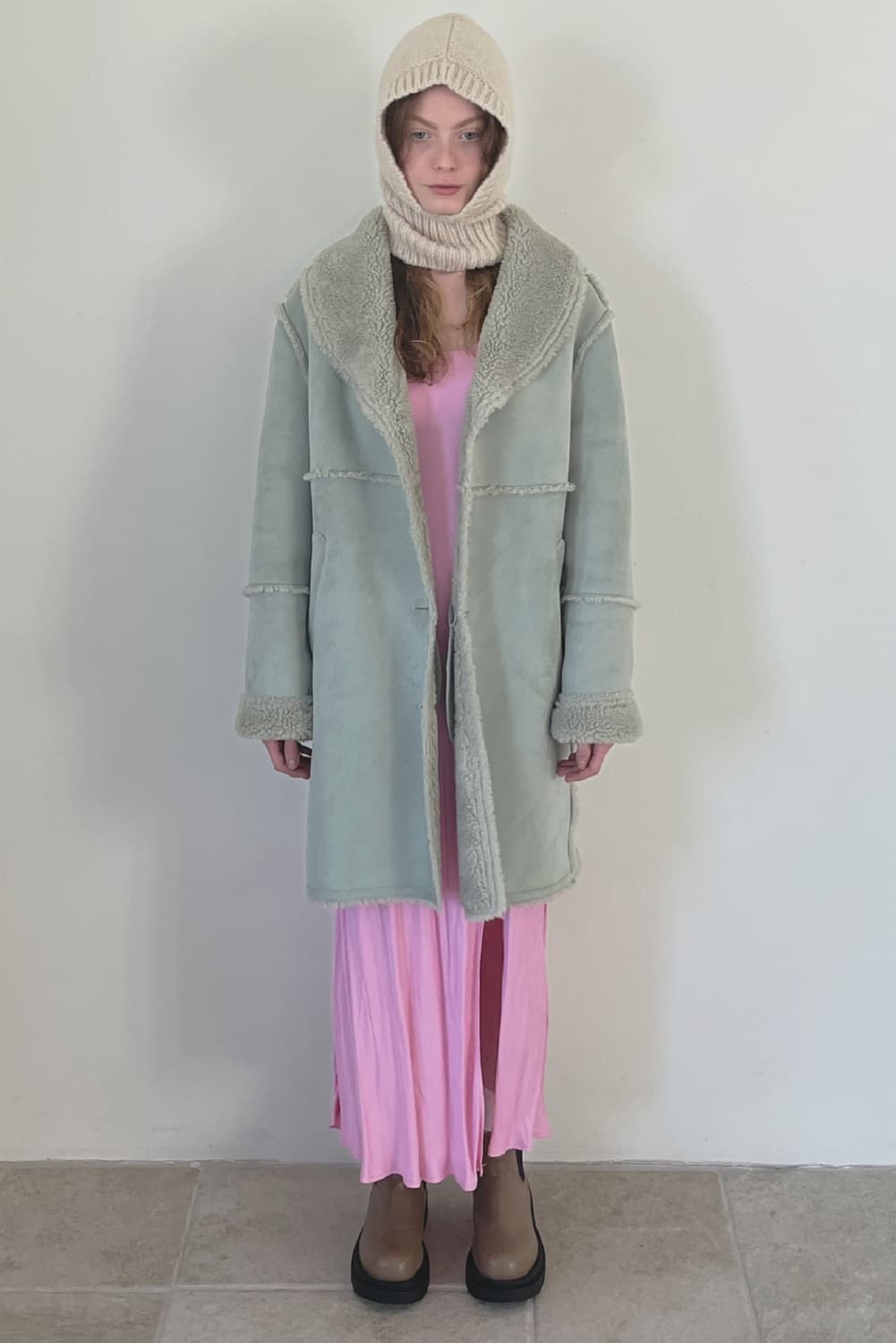 시눈 롱 무스탕 자켓  상품이미지1