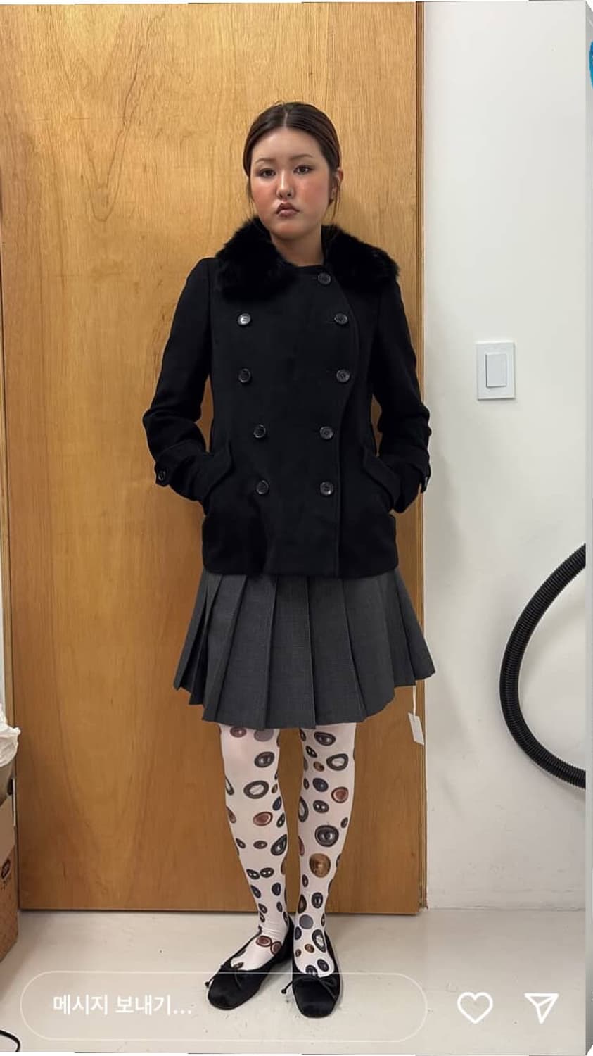 퍼 더블 버튼 코트  상품이미지1