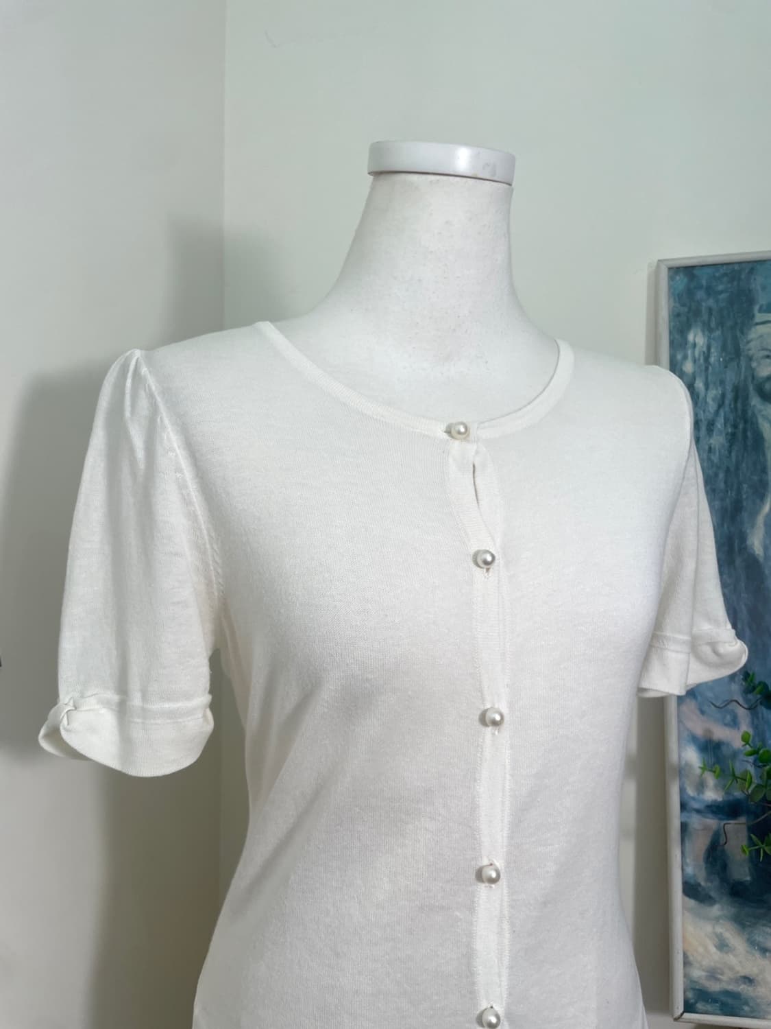 ivory sleeve bow lovely half cardigan 상품이미지6
