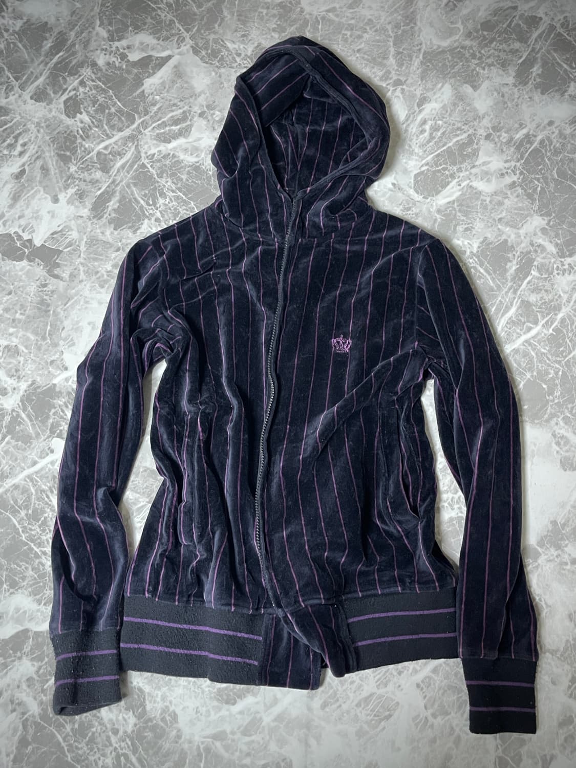 (Unknown)velvet stripe zip up hoody 상품이미지1
