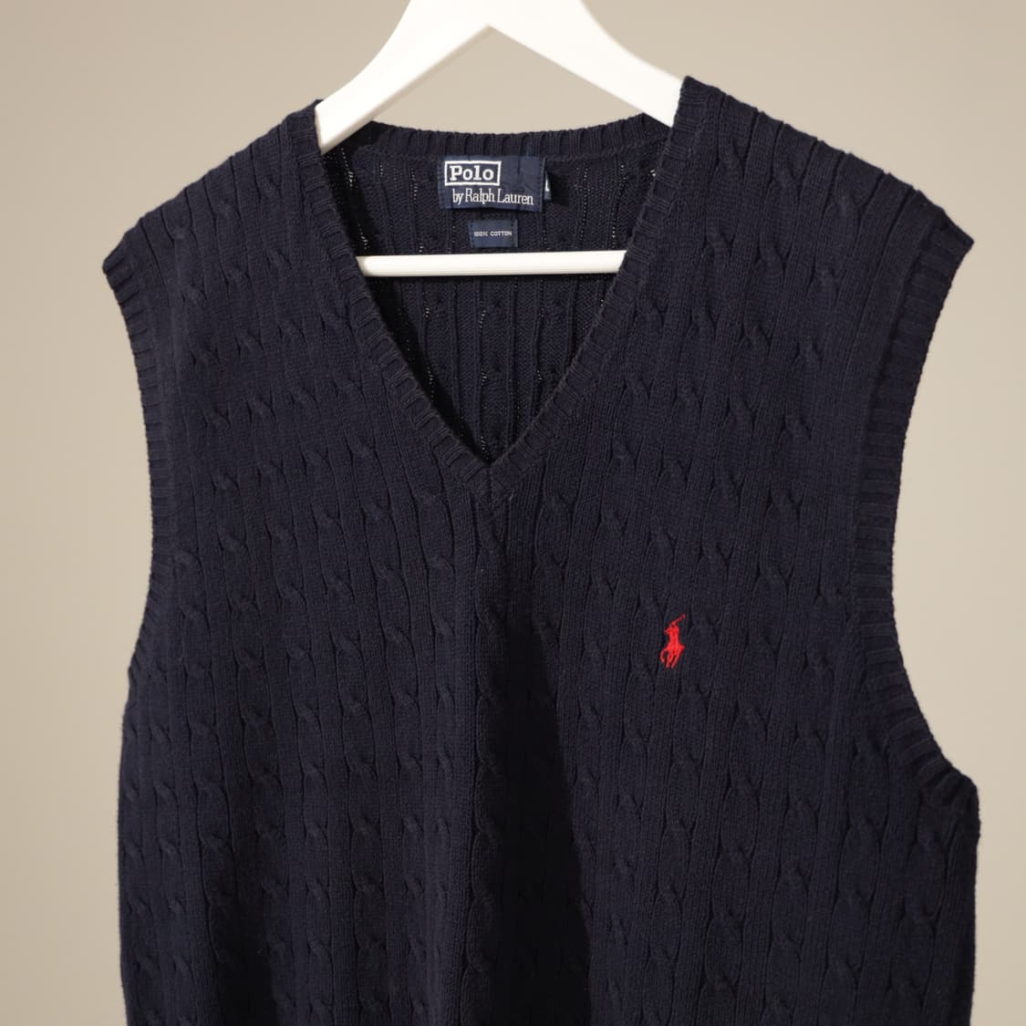 폴로 케이블 코튼 니트 베스트 상품이미지5