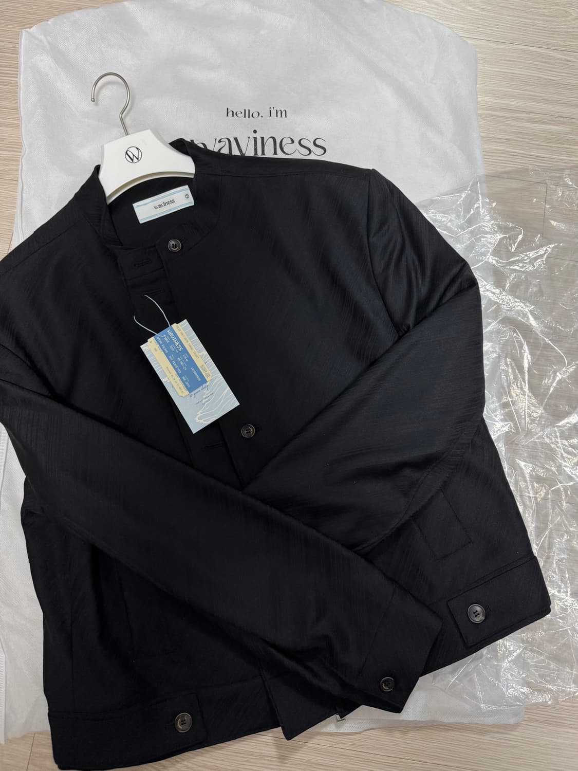 웨이비니스 엡 레이어드 울 레이서 자켓 블랙 바이어스 2 상품이미지1