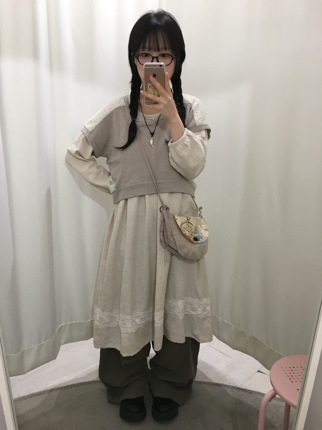 SM2 모리걸 오트밀 레이스 롱 원피스 상품이미지7