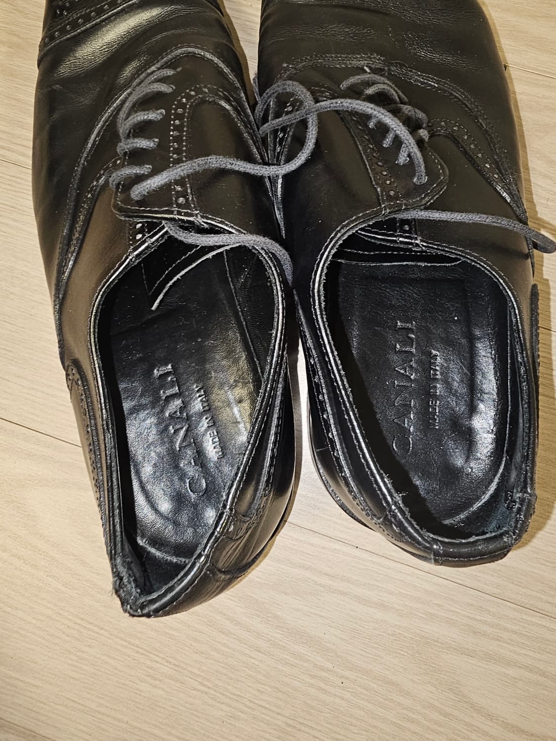 카날리 canali 블랙 남성용 가죽 정장 구두 상품이미지6