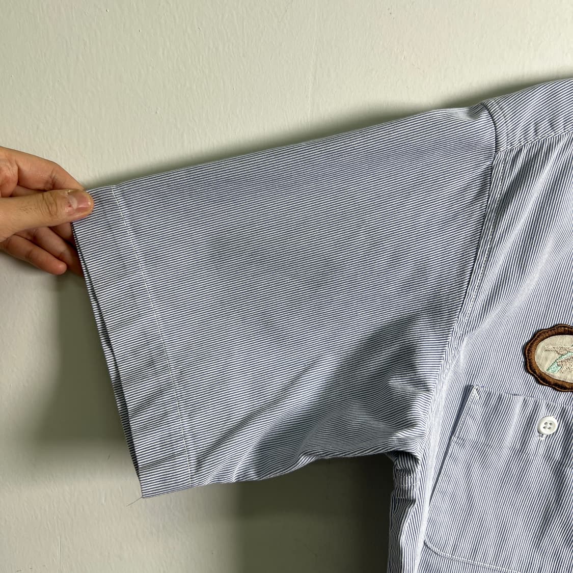 Bape 베이프 스트라이프 반팔 워크 셔츠 XL 상품이미지7