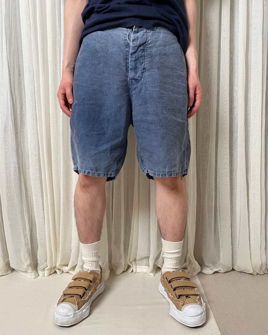 포터클래식 인디고 린넨 쇼츠 porter classic 반바지 상품이미지8