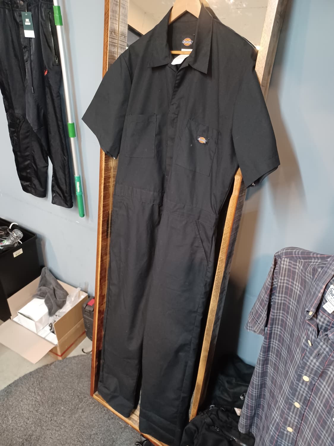 디키즈 반팔 점프수트오버롤  블랙 L 상품이미지4