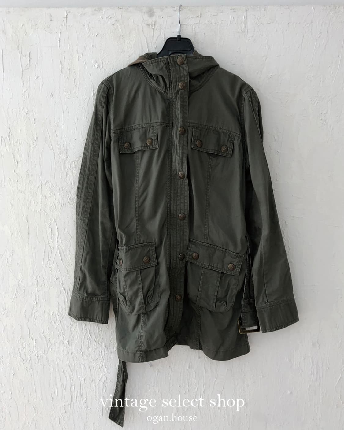 vintage khaki hood safari jacket 상품이미지4