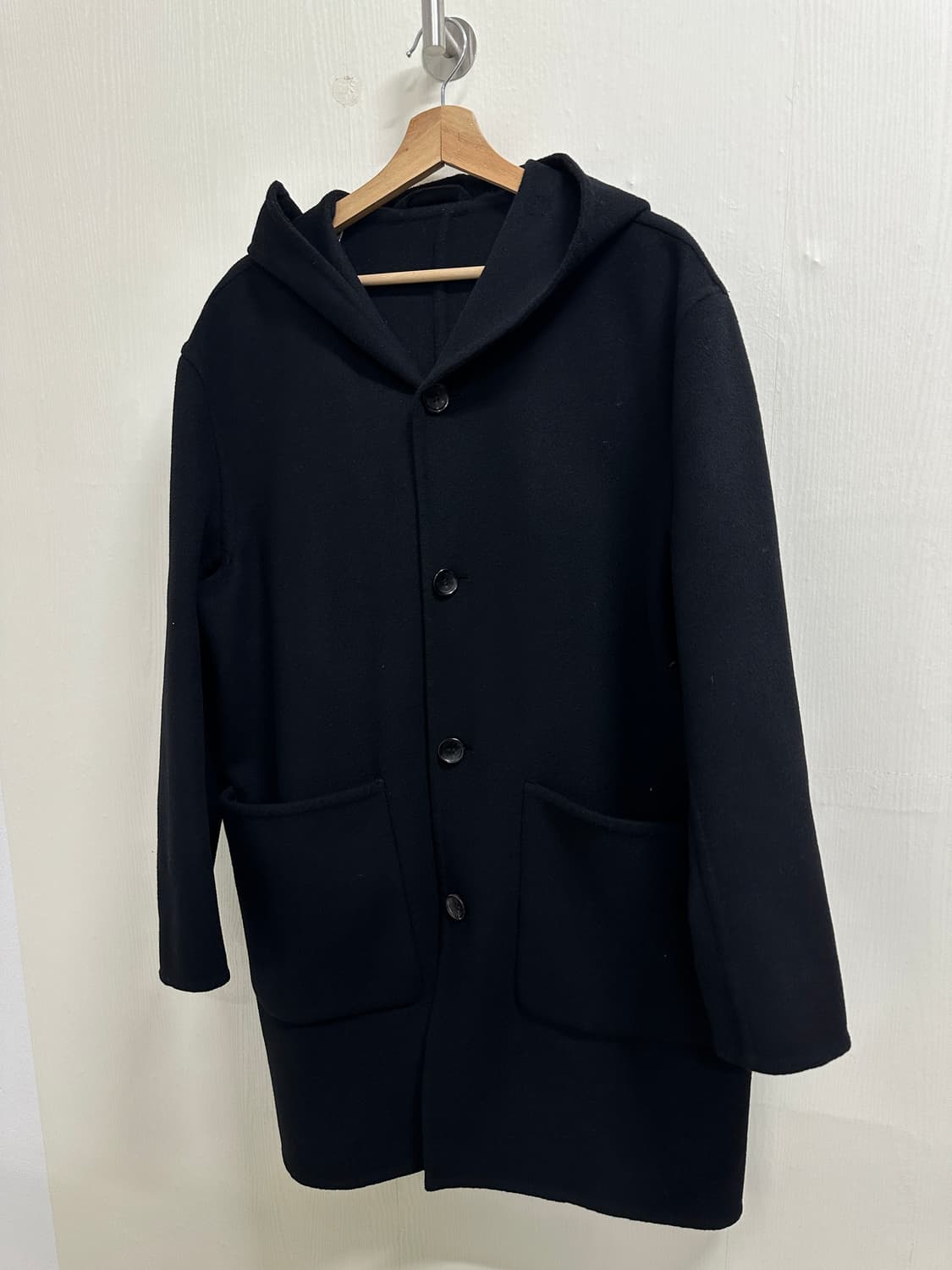 TI FOR MEN 캐시미어 후드 코트 블랙 L 상품이미지5