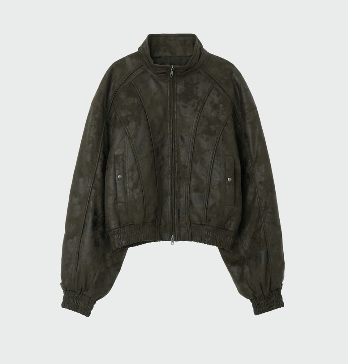 엘무드 벌키 크롭 봄버 자켓 카모브라운 상품이미지1