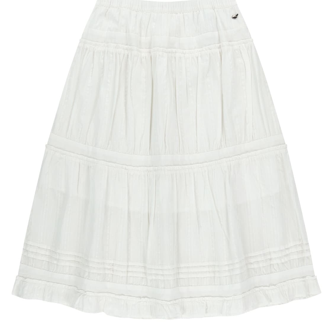 SHIRRING MIDI SKIRT WHITE 상품이미지1