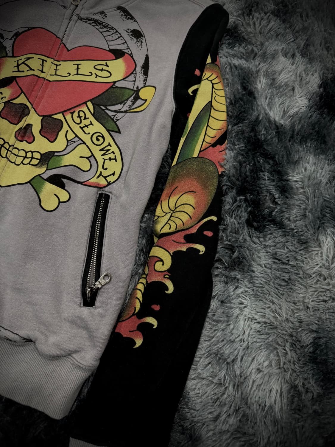 Ed Hardy 올드스쿨 그래픽 스웻 집업 상품이미지4