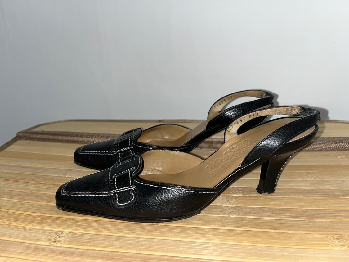 페라가모 스티치 블랙 슬링백 상품이미지4